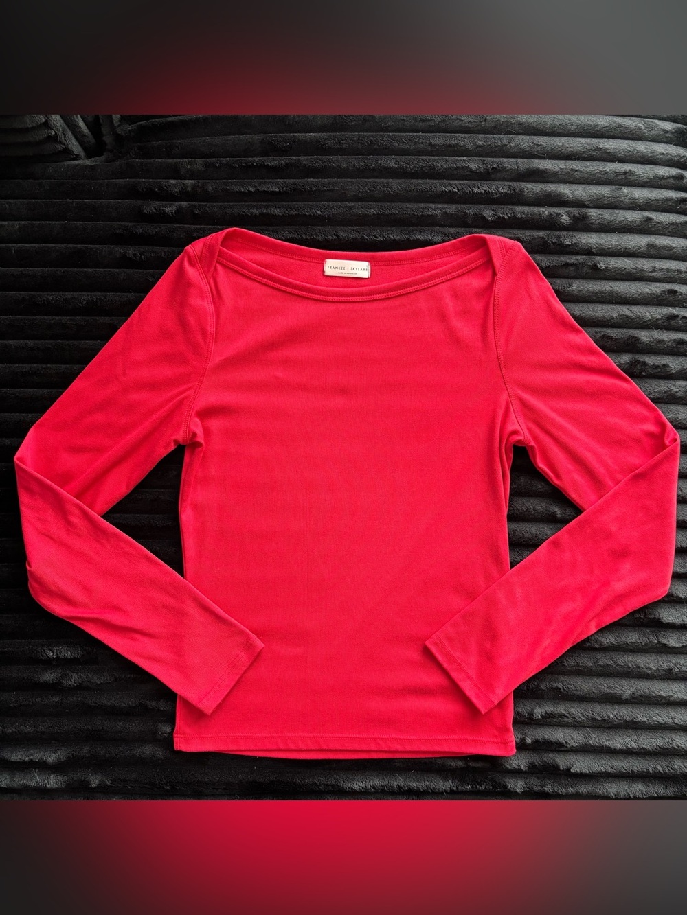 Women’s Long Sleeve Boatneck Top - Red